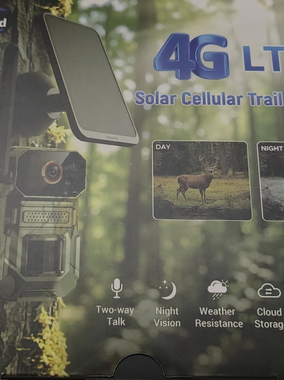 Solar Cellular Trail Camera with Solar Panel - Black